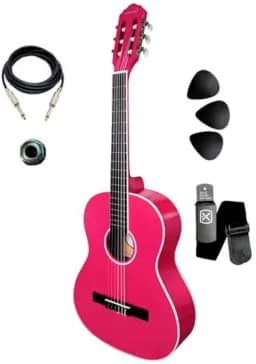 Violão Elétrico Giannini Canhoto N14 Lh Estudante Nylon (Pink Glossy)