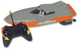 Super Lancha de Controle Remoto - Brinquedo Aquático - Velocidade e Diversão Garantida - Cores Verde/Roxo e Laranja/Cinza - Ideal para piscinas e lagos (Laranja/Cinza)