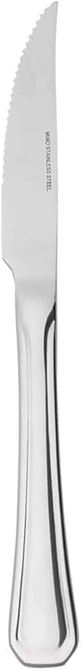 Mimo Style Faca de Churrasco Prateada de Aço Inoxidável, Brilhante Moderna e Elegante. Ideal para Todas as Ocasiões. Livre de BPA, Resistente e Durável