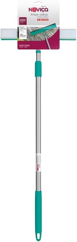 Noviça - Mop Limpa Vidros 2 em 1: Lava e Seca com Cabo Extensível Até 1,17m Bettanin