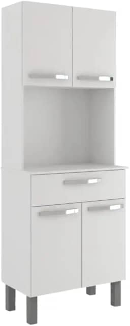Armário de Cozinha Paneleiro 4 Portas 1 Gaveta Balli Branco