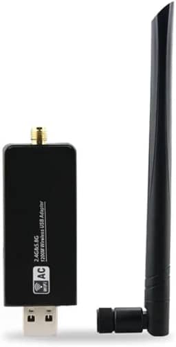 JAPOO RTL8812AU Adaptador USB WiFi para PC Desktop e Laptop Antena 5dBi de banda dupla de alto ganho de 1200 Mbps 5.8G/2.4G suporta Kali Linux Ubuntu Mint Debian Kubuntu Mate Zorin PureOS Raspberry Pi