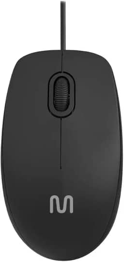 Mouse Com Fio MF400 Conexão USB 1200dpi Cabo de 180cm 3 Botões Clique Silencioso Preto Multi - MO386