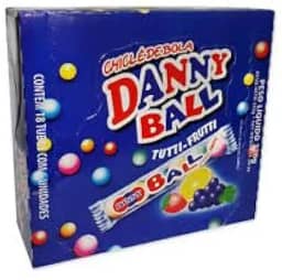 Danny Ball Chicle de Bola, Display com 18 Tubos, 6 Unidades por Tubo,