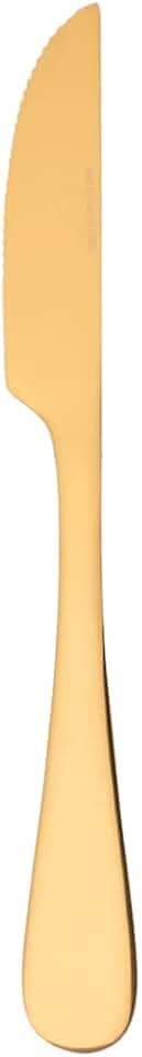 Mimo Style Faca de Churrasco Dourada Valentina de Aço Inoxidável, Brilhante Moderna e Elegante. Ideal para Todas as Ocasiões. Livre de BPA, Resistente e Durável