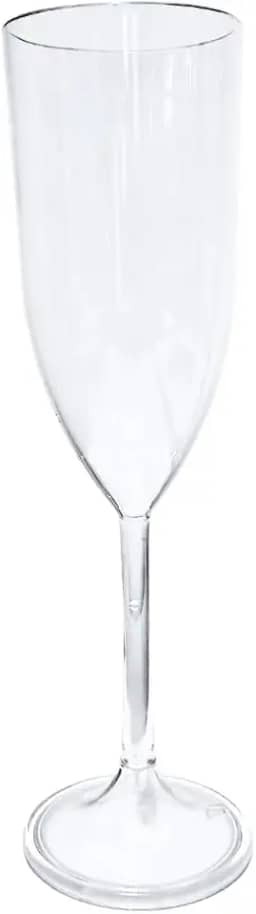 12 Taças De Champanhe Acrílico Para Festas Formatura Casamento 180 ml - Transparente