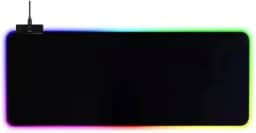 Mouse Pad Gamer Grande Preto, Mapa Mundo Borda Costurada Antiderrapante com Led Ou sem Led(70x35cm)(Preto com LED)