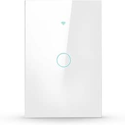 Interruptor Inteligente Wi-Fi Branco 1 Botão 2.4 GHz Smart Touch Bivolt Compatível com Alexa, Google Home, Tuya Neutro Paralelo Virtual