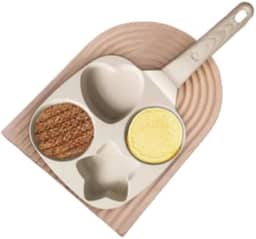 Frigideira 4 Em 1 Desenhos Ovos Hambúrguer Presunto Estrela(Bege)