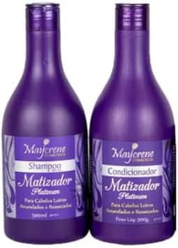Kit Matizador Platinum Maycrene Shampoo Condicionador 2x500g