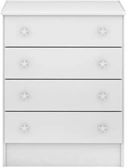 Cômoda Infantil Com 4 Gavetas Doce Sonho Branco