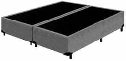 Base Box Queen Bipartido Suede Cinza