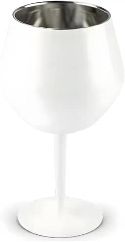 Taça Térmica de Alumínio Inox 410ml – Mantém Bebidas Geladas por Mais Tempo, Design Moderno e Sofisticado – Ideal para Cerveja, Drinks e Vinho (Branco)