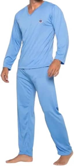 Pijama Masculino Adulto Longo Simples Conjunto Manga Longa