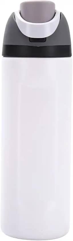 Garrafa Térmica de Água 710ml com Tampa 2 em 1 - Antivazamento, Parede Dupla, Com Alça e Tampa com Trava (Branco)