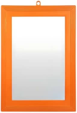 Espelho com Moldura Plástica Laranja – Decorativo para Parede, Banheiro ou Quarto (Vários Tamanhos) (N°10)