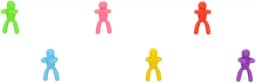 Mimo Style Jogo Marcador de Copos 06 Peças, Com Formato de Homenzinhos Coloridos. Feitos de Silicone. Podem Ser Colocados em Taças e Copos em Festas, Casamentos ou Jantares, SN20087
