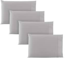 4 Fronha Avulsa Percal 200 Fios Algodão Ponto Palito Cinza