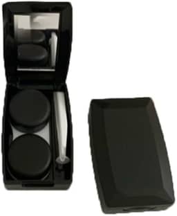 Estojo de lente de contato retangular com espelho – portátil, leve para casa e viagem (preto)