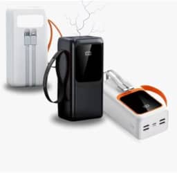 Power Bank de 50000mAh com Turbo Universal e USB Tipo-C - Carregador Portátil com Display Digital (Preto)