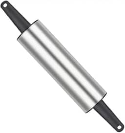 Rolo De Massa Liso para cozinha Aço Inox Com Cabo Pizza Esfirras Pão Macarrão Cores Sortidas