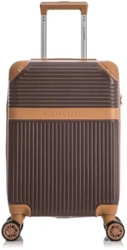 Mala de Viagem de Bordo Kabri 10kg Rígida ABS Padrão ANAC com 4 Rodas duplas 360º e Trava de segredo numérico, divisória interna com zíper e elástico de fixação, Bronze, Santino - ABEV408P32