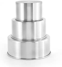 Jogo 3 Forma Assadeira Bolo Redonda Alta 15-20-25 x 10 cm Altura Aluminio