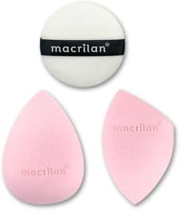 Esponja de Maquiagem Macrilan - Trio de Esponjas, Blender Macrilan, Cresce Molhada, Custo-Benefício, Acessórios Maquiagem