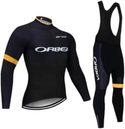 Conjunto de camisa masculina de ciclismo de secagem rápida, manga comprida, com enchimento de gel, conjunto de roupas de ciclismo MTB Road Bike