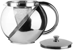 Bule de Chá com Infusor em Aço Inox – Chaleira de Vidro Resistente 700ml para Chá Quente ou Gelado - NEXUS MARKET