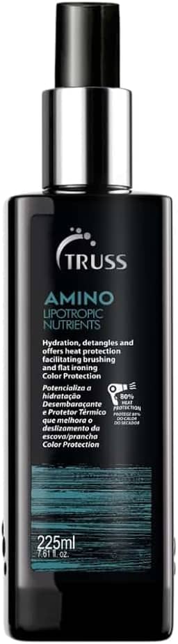TRUSS Professional Amino Miracle - Spray protetor de calor para cabelo, cutículas de vedação, reparos de cabelos danificados a seco, controle de frizz, desembaraços, adiciona brilho, proteção de cor, antienvelhecimento