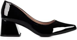 Sapato Scarpin Feminino Flávia Verniz JJOJO Salto Medio Grosso 7cm
