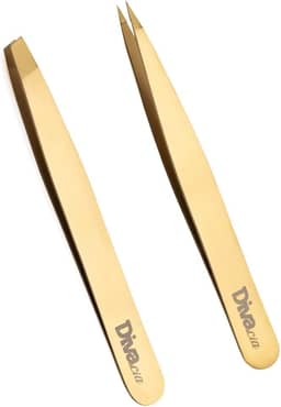 Kit 2 Pinças para Sobrancelhas Pinça Chanfrada e Agulha Profissional de Alta Precisão, Esterilizável em Autoclave, Kit de Pinças para Design de Sobrancelhas