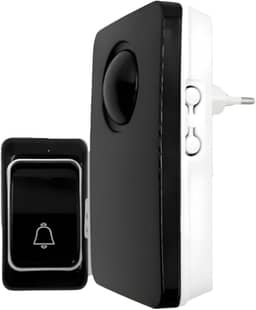 Campainha Sem Fio Prova D'água Bivolt Residencial Comercial ou Botão Emergencial Inteligente 38 Sons Premium (Preto)