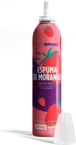 Easy Drinks - Spray de Espuma de Morango para Drinks (Gin Tônica e Caipirinhas)