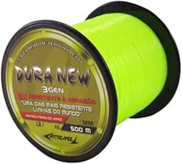Linha Pesca Mono Dura New Amarelo 0,40 Mm 500 Metros 40 Libras - 19,48 Kg - Matéria Prima do Japão