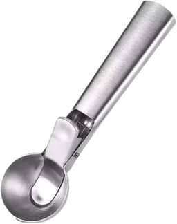 Colher de Sorvete em Aço Inox com Ejetor – Concha Profissional para Sorvetes, Frutas e Sobremesas, Durável, Anticorrosiva e Fácil de Limpar - Premium