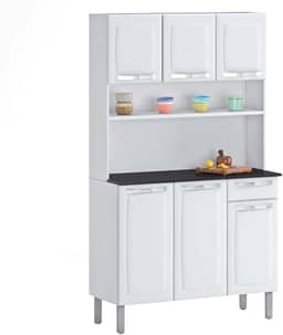 Kit Cozinhas Itatiaia Rose - 6 Portas e 1 Gaveta - Branco