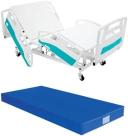 Cama Hospitalar Eletrica com Colchão D33 5 Movimentos Com Grade Reforçada Elevação de Leito Praticidade Segurança e Conforto Para Idosos