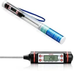 Termômetro Digital Culinário Premium – Display de Alta Precisão, Mede até 300°C! Ideal para Churrasco, Carnes, Líquidos e Forno – Leitura Rápida e Durável
