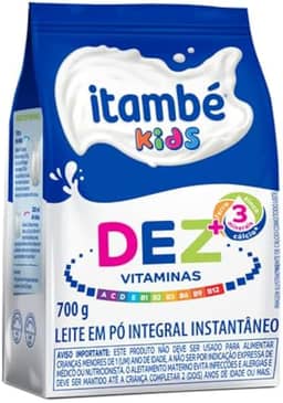 LEITE EM PÓ INTEGRAL INSTANTÂNEO 10 VITAMINAS ITAMBÉ POUCH 700G