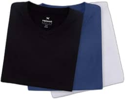 Kit Com 3 Camisetas Masculinas Básicas Slim Gola V