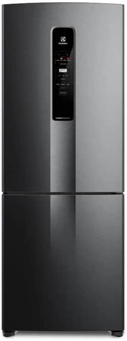 Geladeira Electrolux Frost Free 490L Efficient com AutoSense Inverse Black Inox Look (IB7B) 127 V
