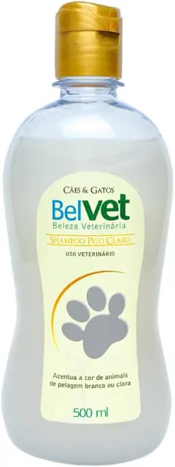 Shampoo Belvet Pelos Claros Pelos Brancos para Cães e Gatos 500 ml
