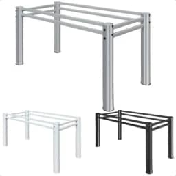 Base Para Mesa De Jantar Para Pedra Granito Vidro Madeira de até 120 x 80cm (Prata)