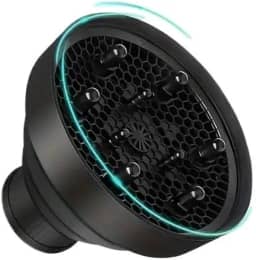 Difusor Secador de Silicone, Adaptador Universal Retrátil para Ondular Cabelo, Preto
