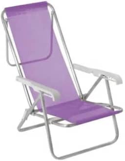 Cadeira De Praia Piscina Reclinável 8 Posições Alumínio - ORIGINAL MOR (2293 - LILÁS)