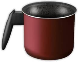 Fervedor Rochedo Facilita Vermelho 12cm com Antiaderente Resist - Limpa Fácil e Dura Mais, reforçado com Partículas Minerais e Cabos Reforçados