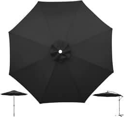 Cobertura Para Ombrelone 3 Metros de 8 Hastes Reposição Capa Tecido - AMZ (Preto)