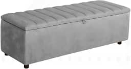 TNA Decor, Baú Recamier Paris Veludo Cinza 140 cm
